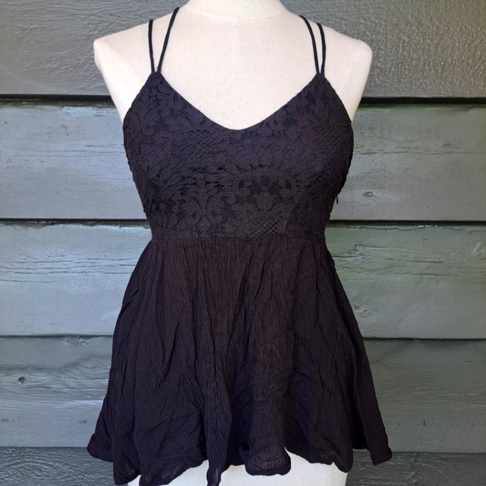 Caution to the Wind black lace top size S